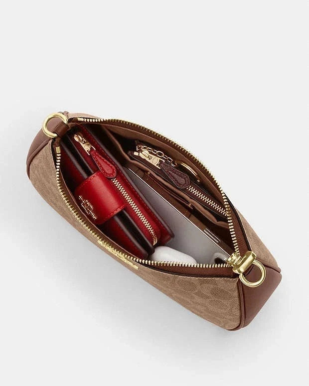 Coach Teri Brown Shoulder Bag In Signature Canvas Authentic NWT