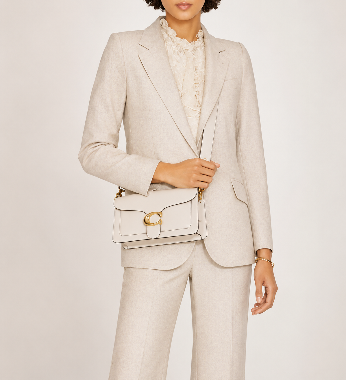 Coach Tabby 26 Leather 2-Way Crossbody & Shoulder Bag White F73995
