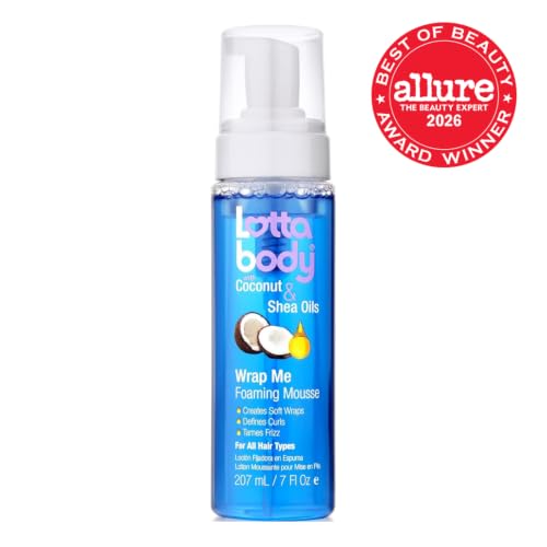 Lottabody Coconut & Shea Wrap Me Foaming Mousse – Hair Styling Foam 7 oz