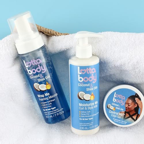 Lottabody Coconut & Shea Wrap Me Foaming Mousse – Hair Styling Foam 7 oz