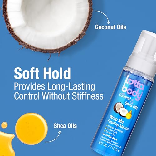 Lottabody Coconut & Shea Wrap Me Foaming Mousse – Hair Styling Foam 7 oz