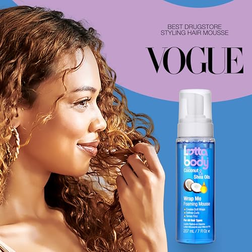 Lottabody Coconut & Shea Wrap Me Foaming Mousse – Hair Styling Foam 7 oz