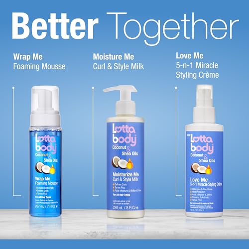 Lottabody Coconut & Shea Wrap Me Foaming Mousse – Hair Styling Foam 7 oz