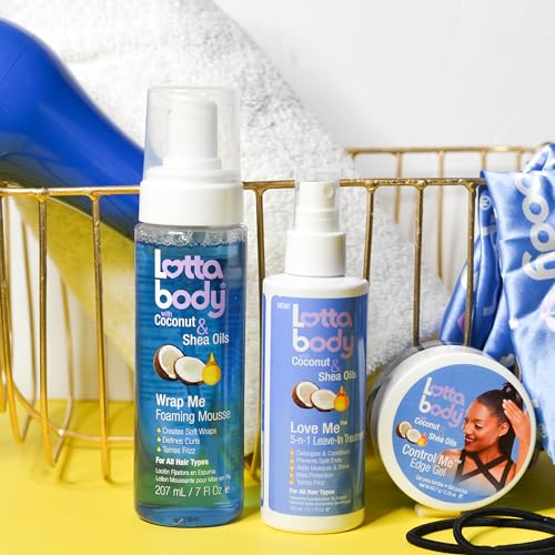 Lottabody Coconut & Shea Wrap Me Foaming Mousse – Hair Styling Foam 7 oz