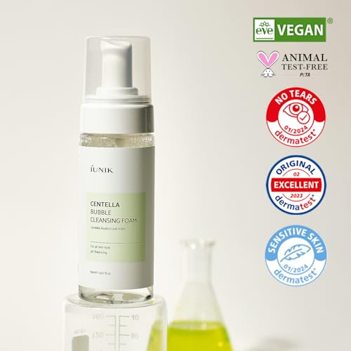 iUNIK Centella Bubble Cleansing Foam – Tea Tree Pore Care Facial Cleanser 5.07 fl oz