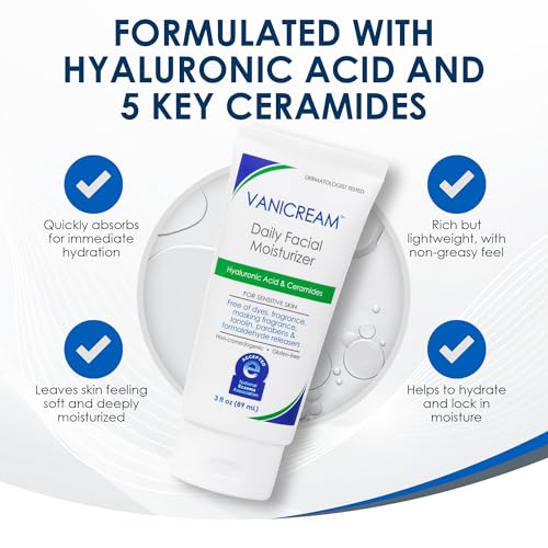 Vanicream Daily Facial Moisturizer – Lightweight & Non-Greasy Face Cream 3 fl oz