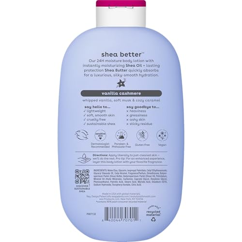eos Shea Better Body Lotion Vanilla Cashmere – 24-Hour Moisture 16 fl oz