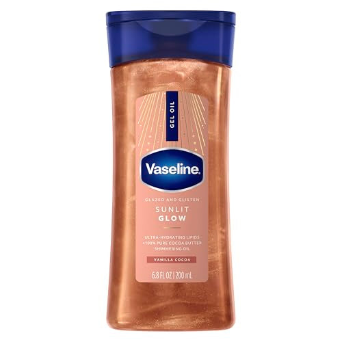 Vaseline Glazed & Glisten Sunlit Glow Shimmering Body Gel Oil – 6.8 oz
