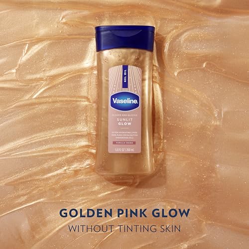 Vaseline Glazed & Glisten Sunlit Glow Shimmering Body Gel Oil – 6.8 oz