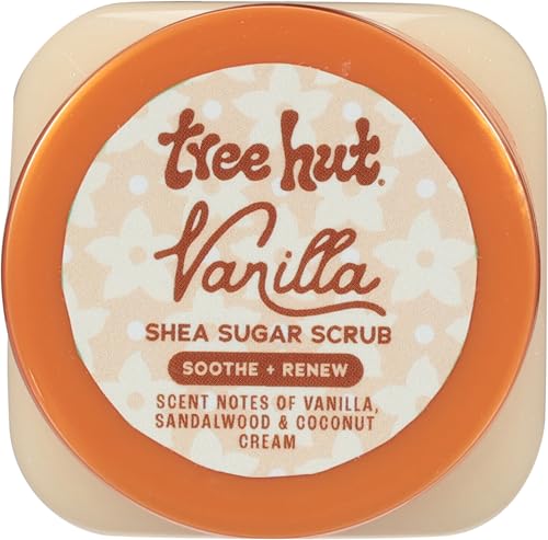 Tree Hut Mini Vanilla Sugar Body Scrub – Travel Size Exfoliating Scrub 3.4 oz