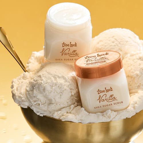 Tree Hut Mini Vanilla Sugar Body Scrub – Travel Size Exfoliating Scrub 3.4 oz