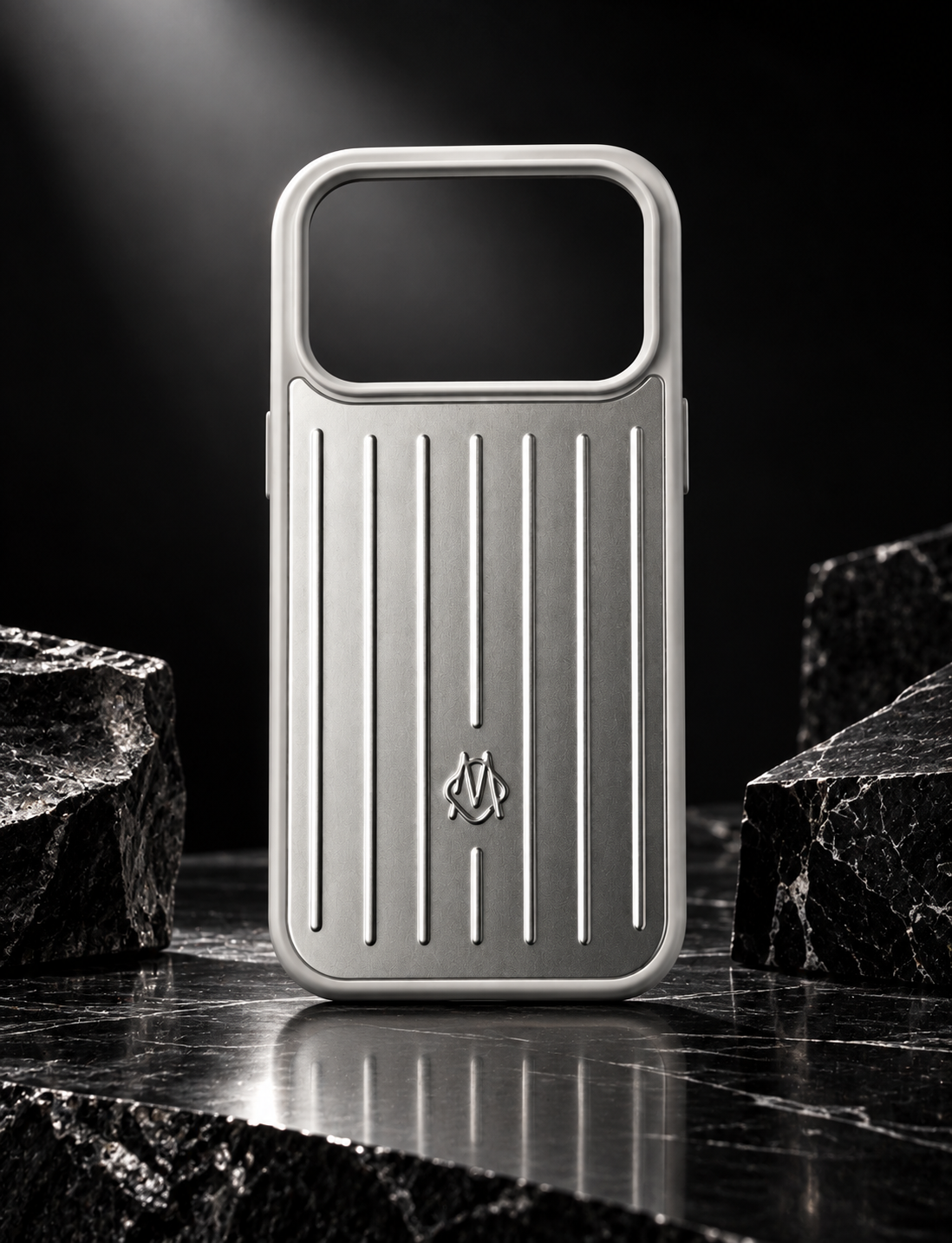 Luxury Silver Aluminum Case for iPhone 17 Pro – RIMOWA Style Phone Cover