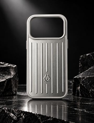 Luxury Silver Aluminum Case for iPhone 17 Pro – RIMOWA Style Phone Cover