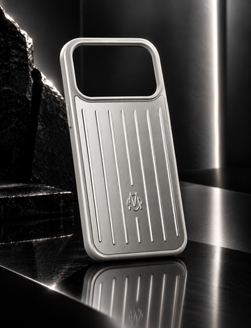 RIMOWA Case for iPhone 17 Pro – Silver Aluminum Luxury Phone Cover