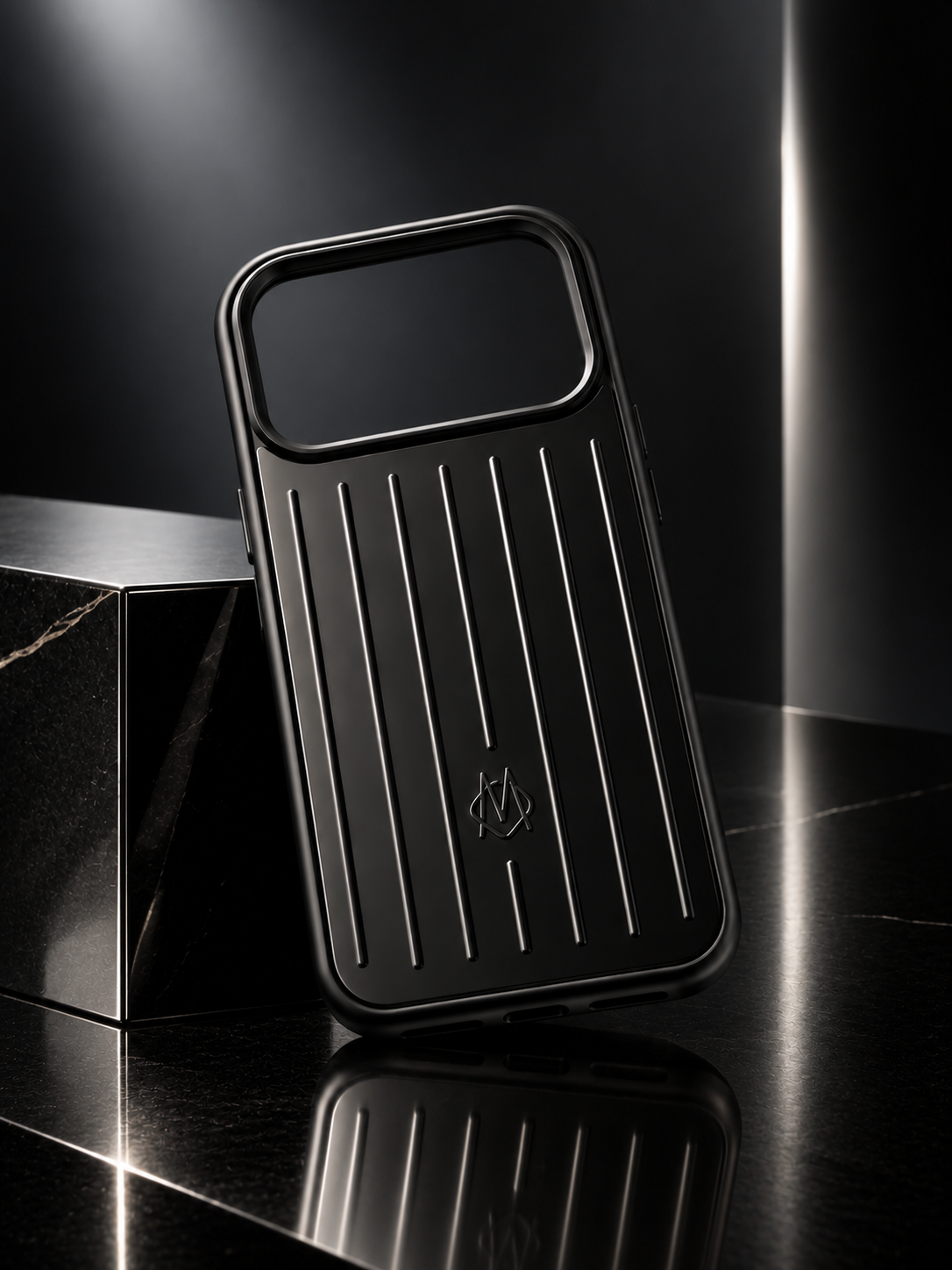 RIMOWA Black Aluminum Phone Case for iPhone 17 Pro – Premium Cover