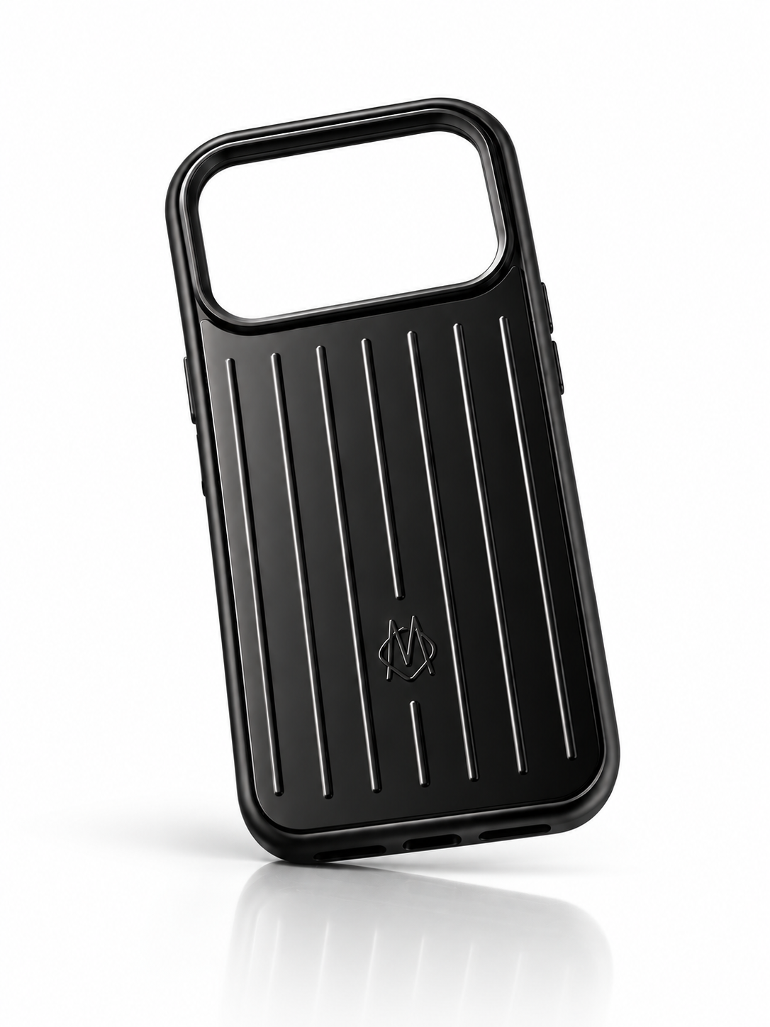 RIMOWA Black Aluminum Phone Case for iPhone 17 Pro – Premium Cover