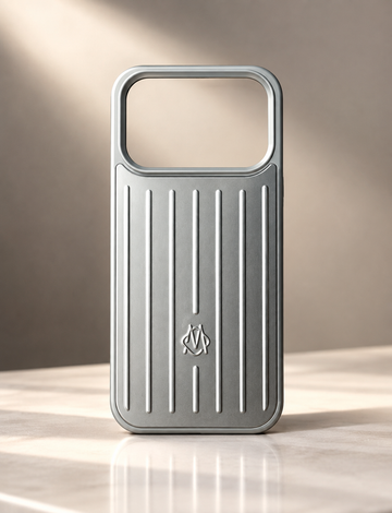 RIMOWA Case for iPhone 17 Pro Max – Silver Aluminum Protective Cover