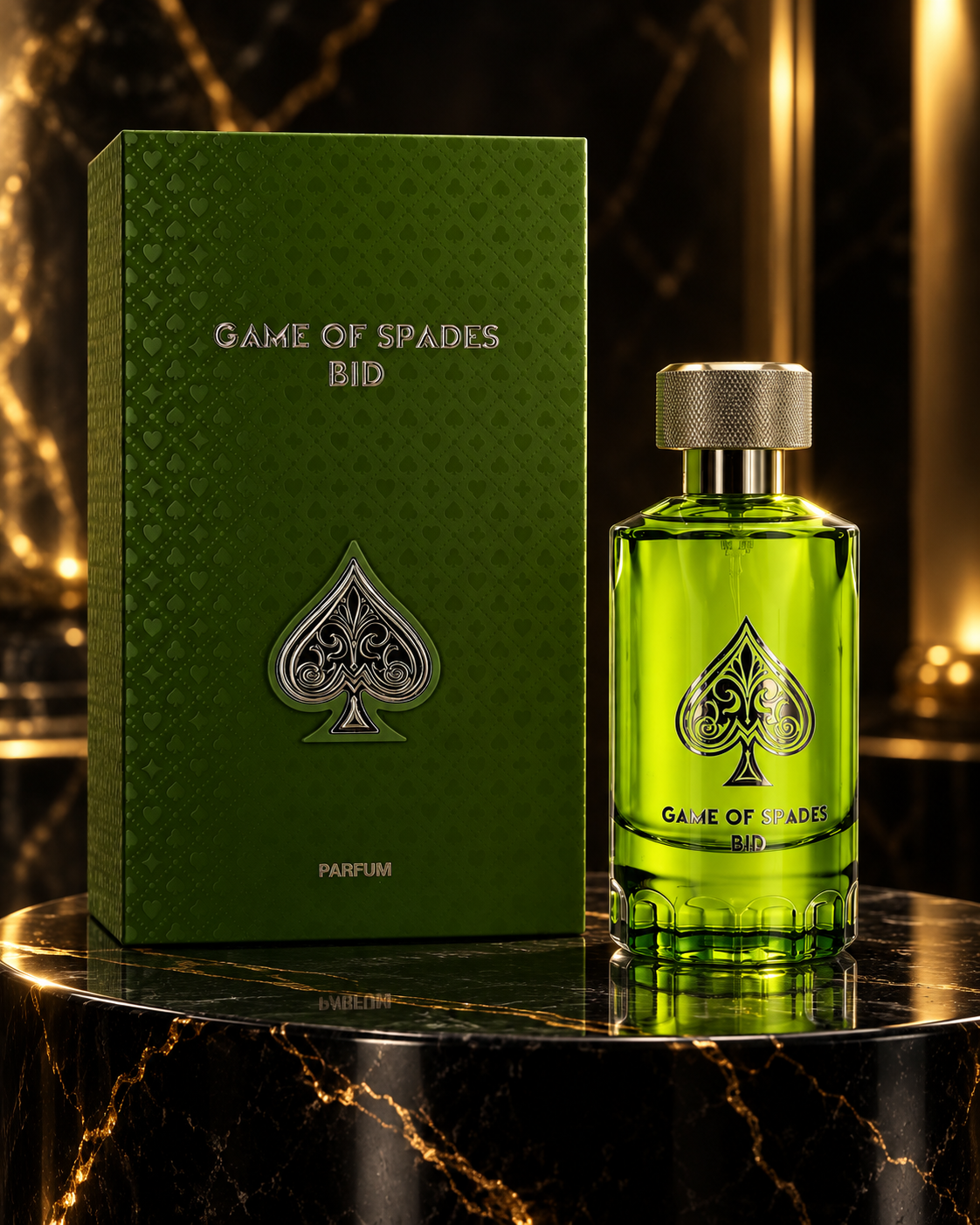 Game of Spades Bid Parfum for Men – Green 3.4 oz Fragrance – New in Box