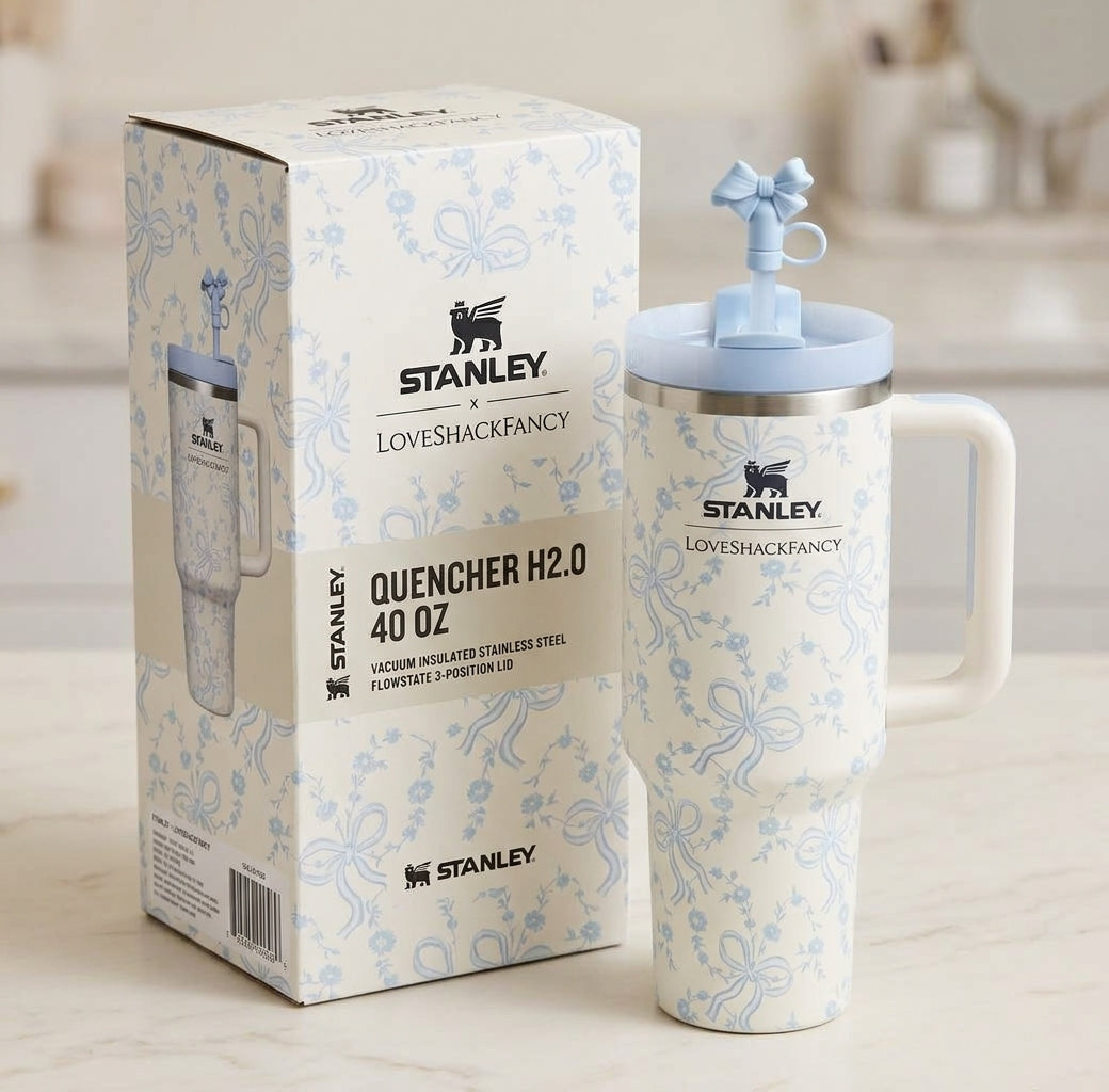 LoveShackFancy x Stanley 1913 Winter Ice 40oz Insulated Tumbler with Bow Design