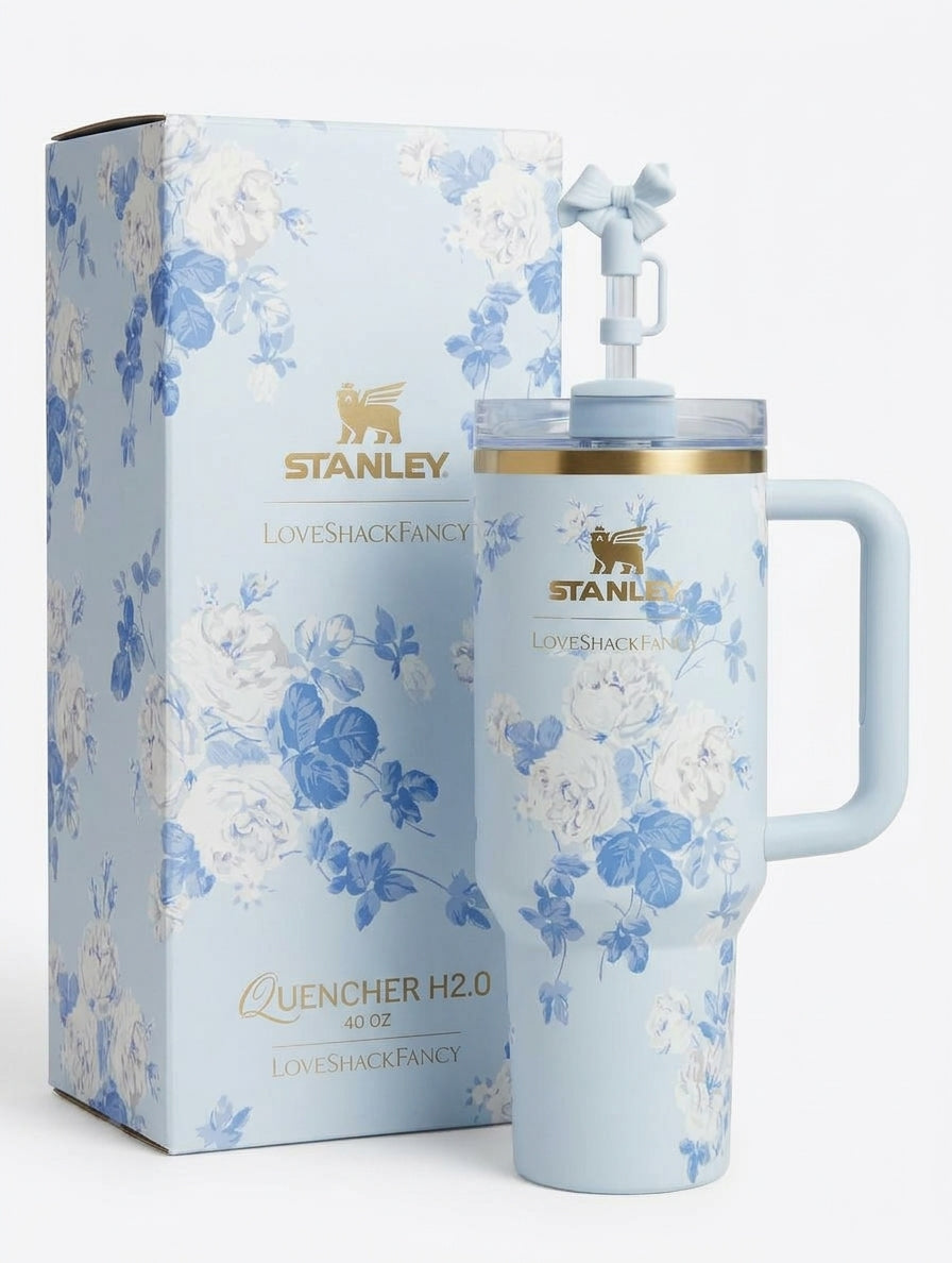 Stanley LoveShackFancy Blue Floral 40 oz Quencher H2.0 Tumbler – photo 2