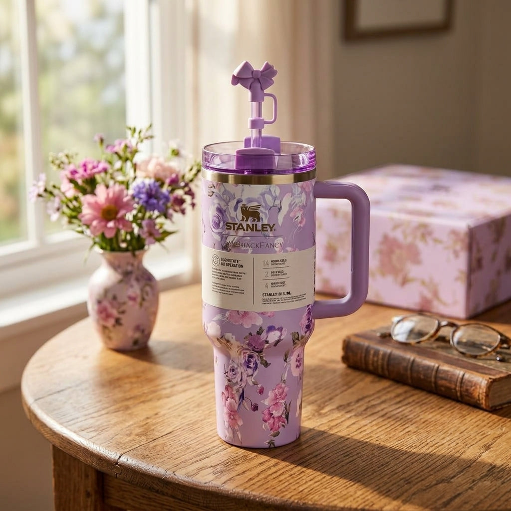 Stanley x LoveShackFancy Quencher 40 oz Tumbler – Floral Purple – photo 3