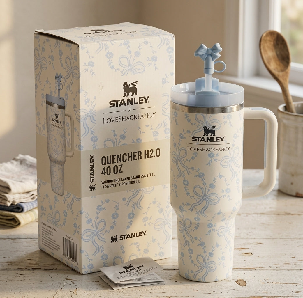 LoveShackFancy x Stanley 1913 Winter Ice 40oz Insulated Tumbler with Bow Design – photo 4