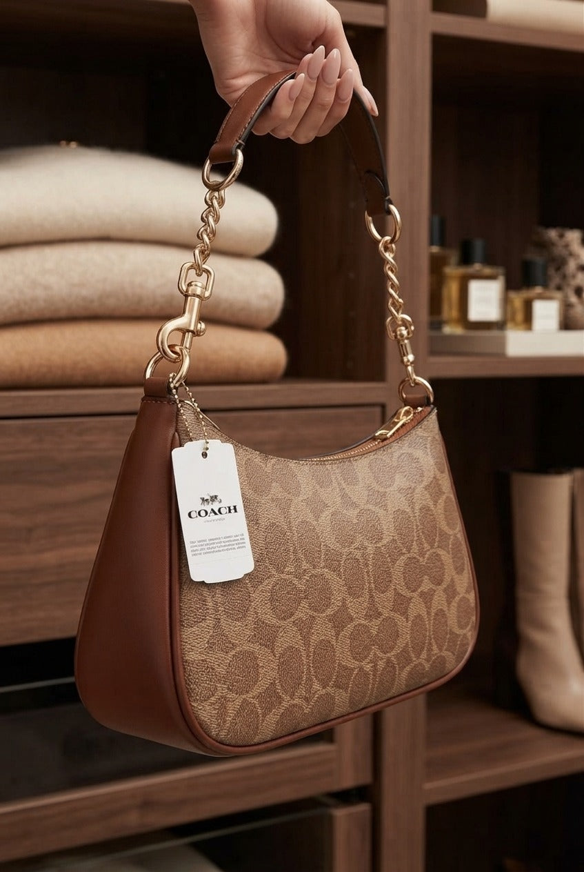 Coach Teri Shoulder Bag in Refined Pebble Leather