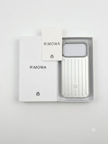 RIMOWA iPhone 17 Pro Max Aluminum Case – Silver | Premium Protective Phone Cover