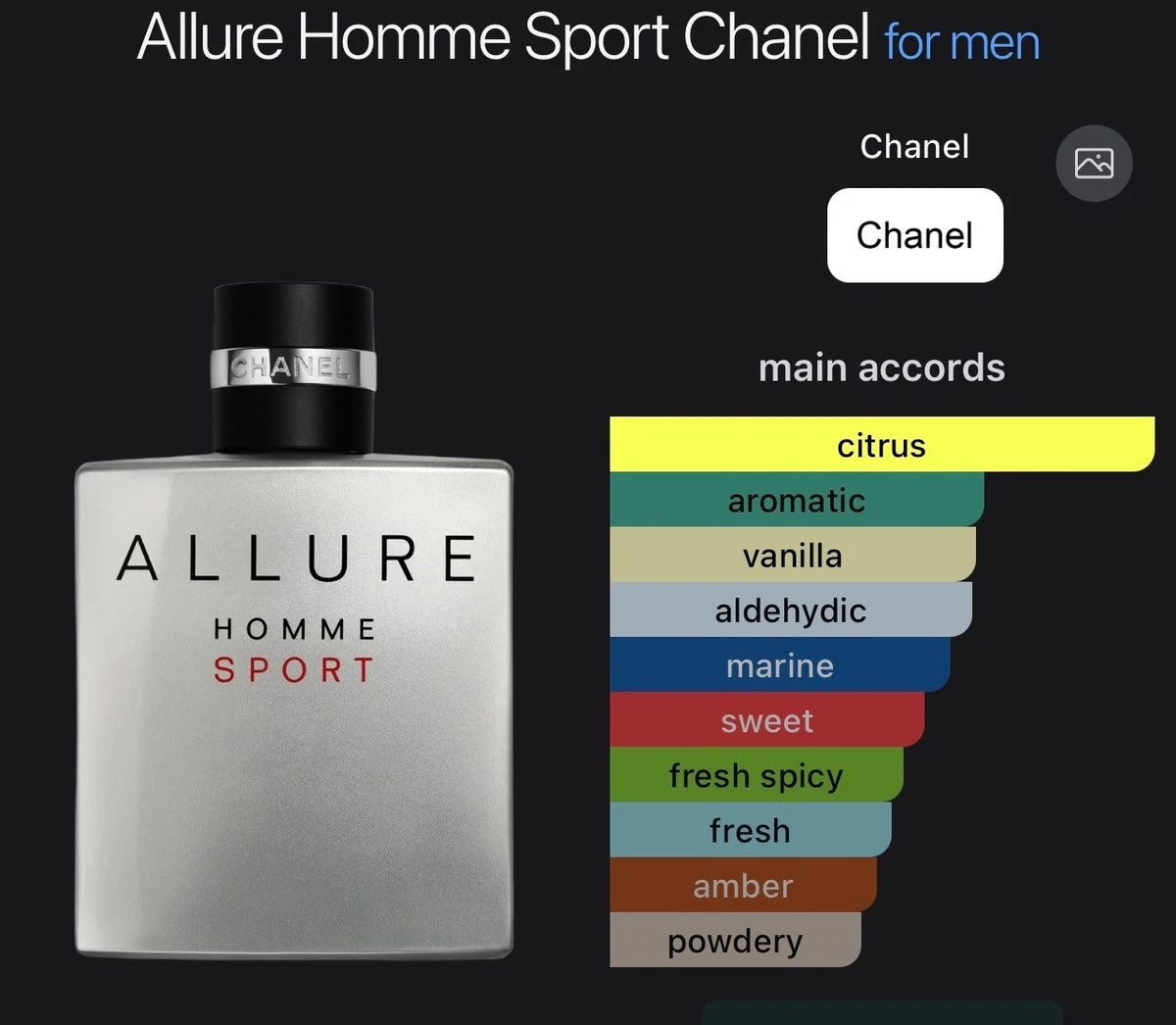 CHANEL Allure Homme Sport EDT Spray 100 ml / 3.4 oz Men’s Fragrance