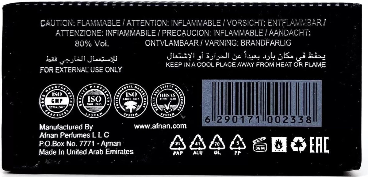 Afnan 9 PM EDP Spray 100 ml / 3.4 Fl Oz Men’s Fragrance Brand New