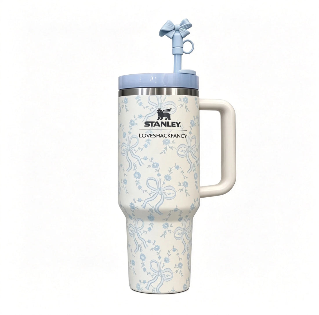LoveShackFancy x Stanley 1913 Winter Ice 40oz Insulated Tumbler with Bow Design