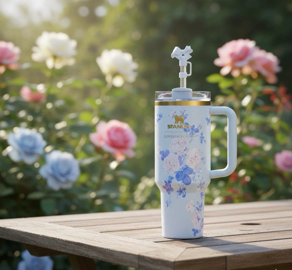 Stanley LoveShackFancy Blue Floral 40 oz Quencher H2.0 Tumbler – photo 4
