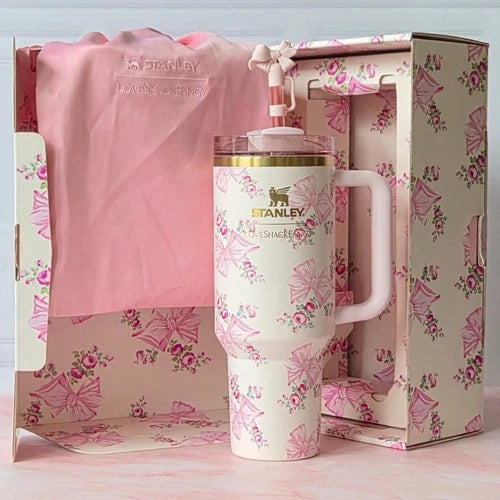 Stanley x LoveShackFancy Pink Bow Floral Quencher Tumbler 40 oz – photo 2